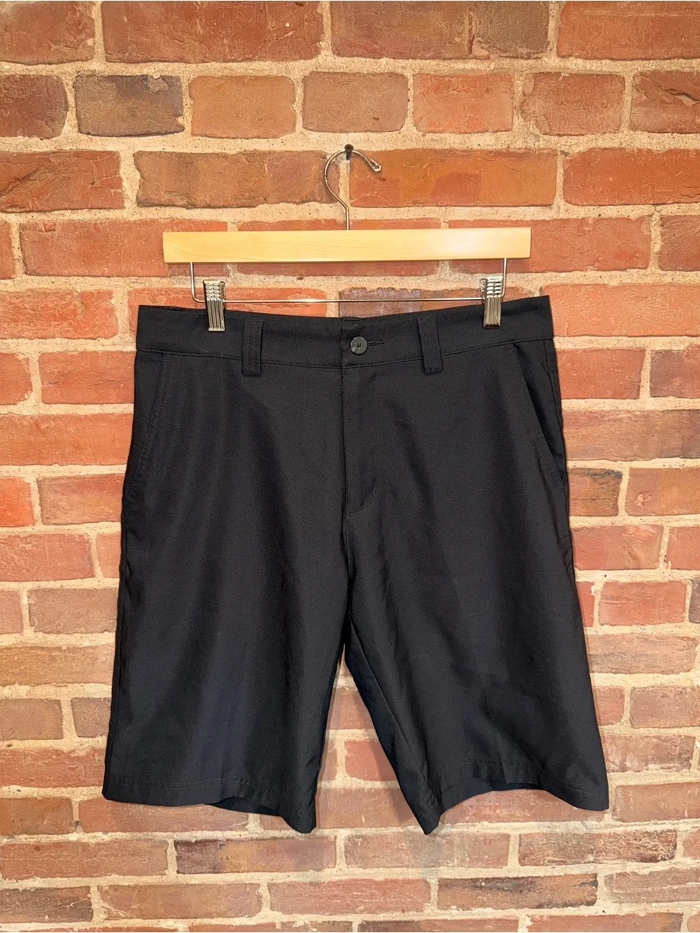 adidas Men's Black Golf Attire Flat-Front Performance Shorts Activewear